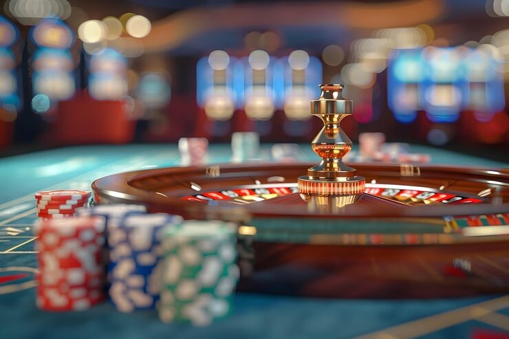 Live dealer announcing round results on camera