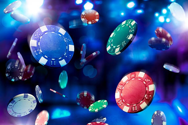 Blackjack table with dealer and player cards visible